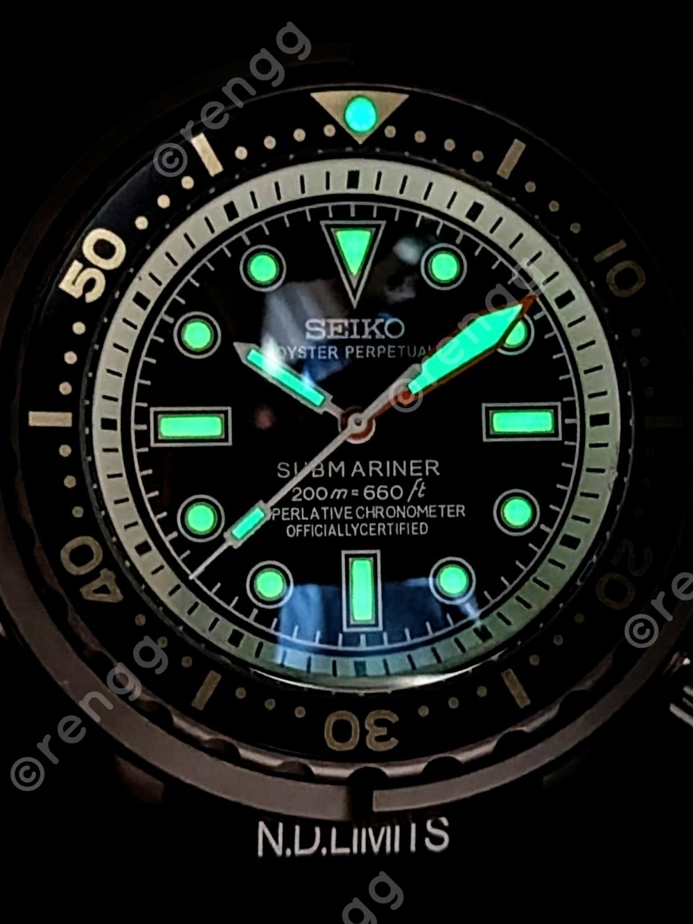 Titanium Tuna Canned Black Seiko Men’s Diver Mod Watch 47mm Sapphire AR Coated - Picture 2 of 11